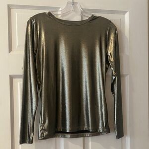 Elliott Lauren Gold & Black Metallic Top. Sz.S